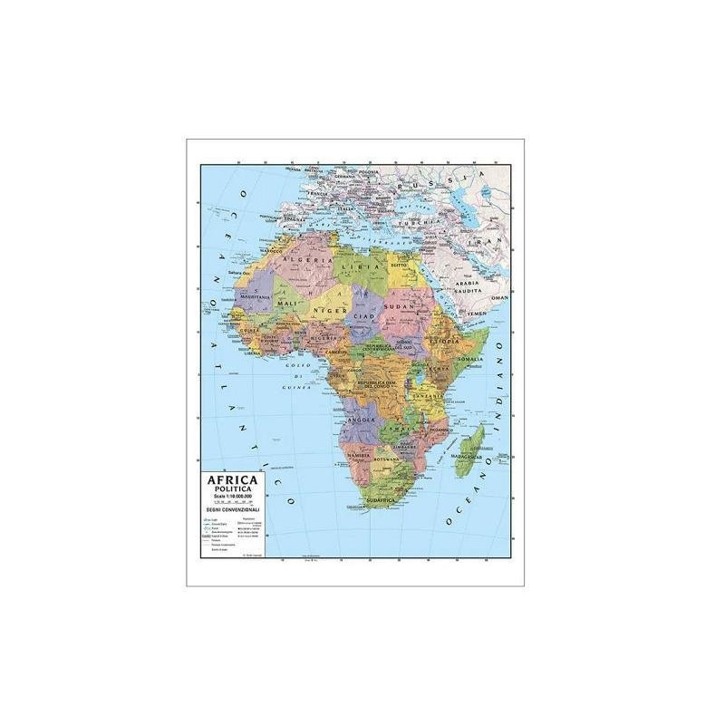 Carta geografica cm.100x140 afri ca
