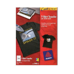 Carta termotrasferibile cotone n ero cm.21x29,7 fg.5 inkjet