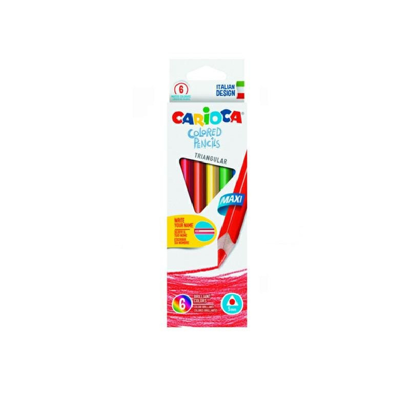 Carioca pastelli jumbo triangola ri pz. 6