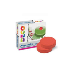 Acquerelli cwr diam. cm.5,8h2 pa stiglia rosso 07530