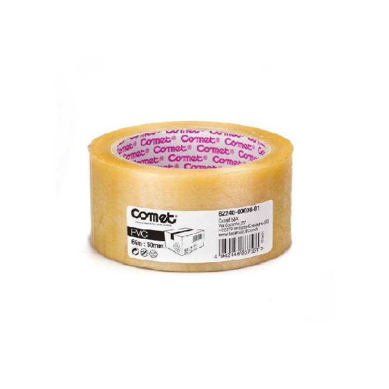 Comet nastro industriale pvc mm. 50xmt.66 trasparente