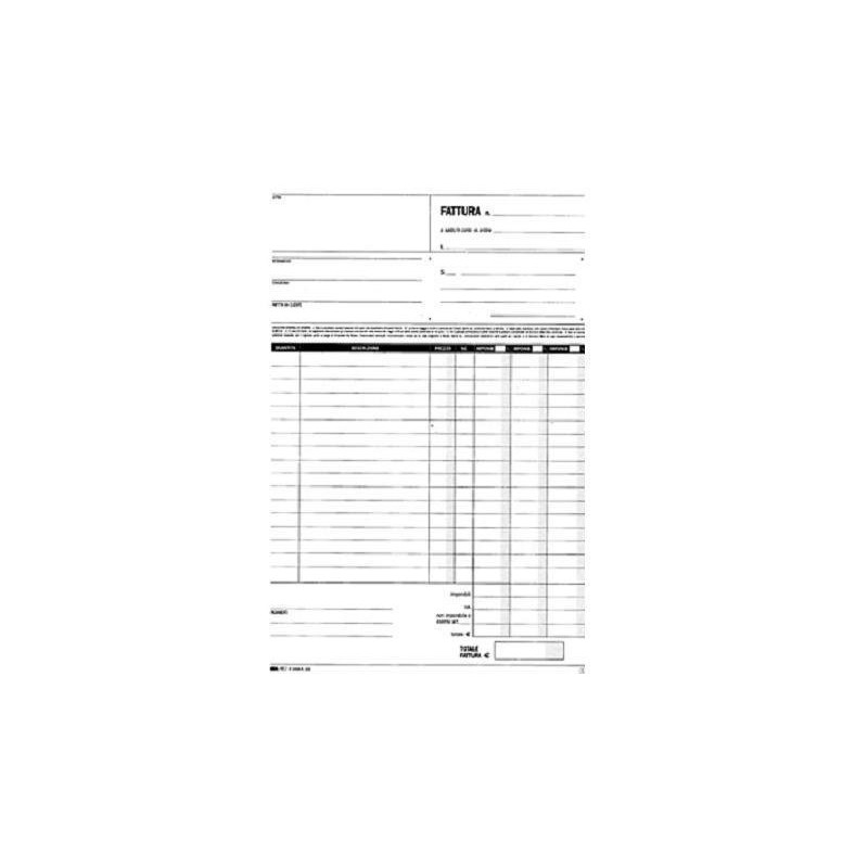 Blocco fatture cm.15x21 carta se mplice 3 aliquote