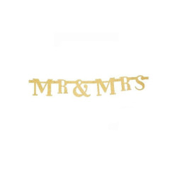 Festone glitter oro mr & mrs mt. 1,3 art.54473