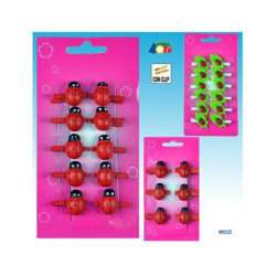 Coccinelle con mollettina in cartella assortite art.90523