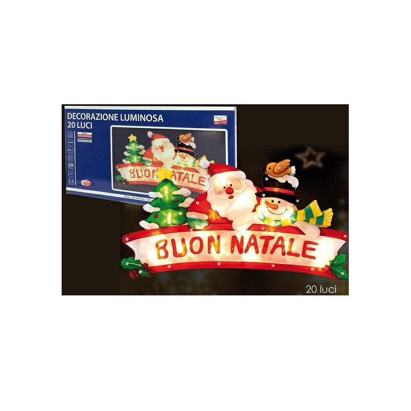 Scritta merry christmas 20 led c m.45x23 uso interno art.406406