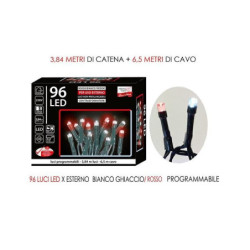 Catene 96 led mt.3,8 bianco/ross o con motore art.449948a per esterno