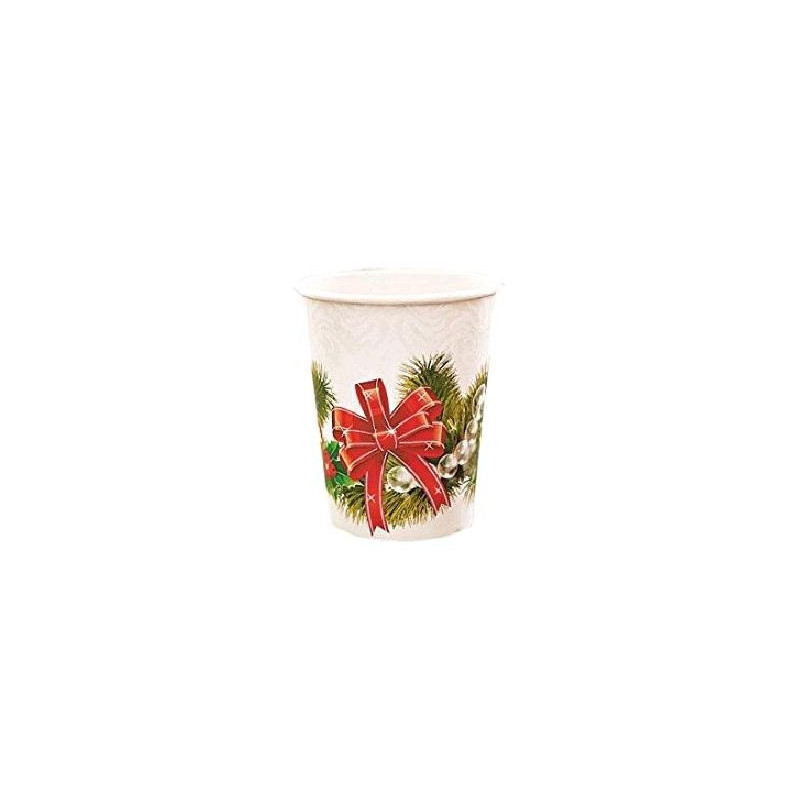 Bicchieri cartoncino cc.250 pz. 8 perle de noel art.63704