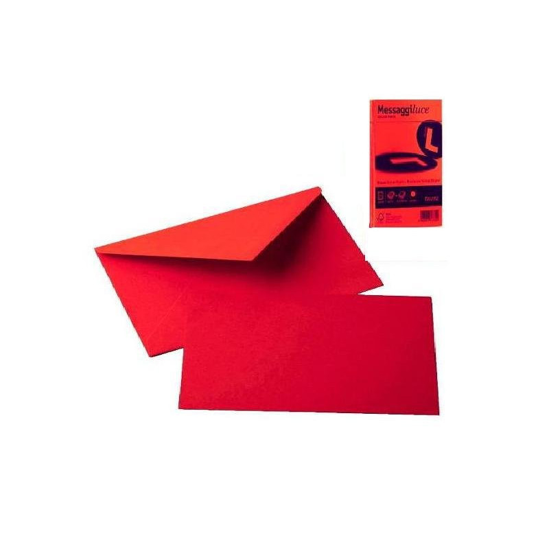 Busta posta cm.11x22 rosso