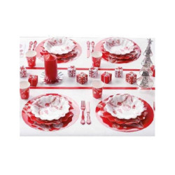 Piatto cartoncino piano cm.21 ro sso natale pz.8 art. 63448