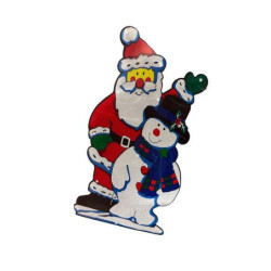 Babbo natale e pupazzo con 20 lu ci art.406404