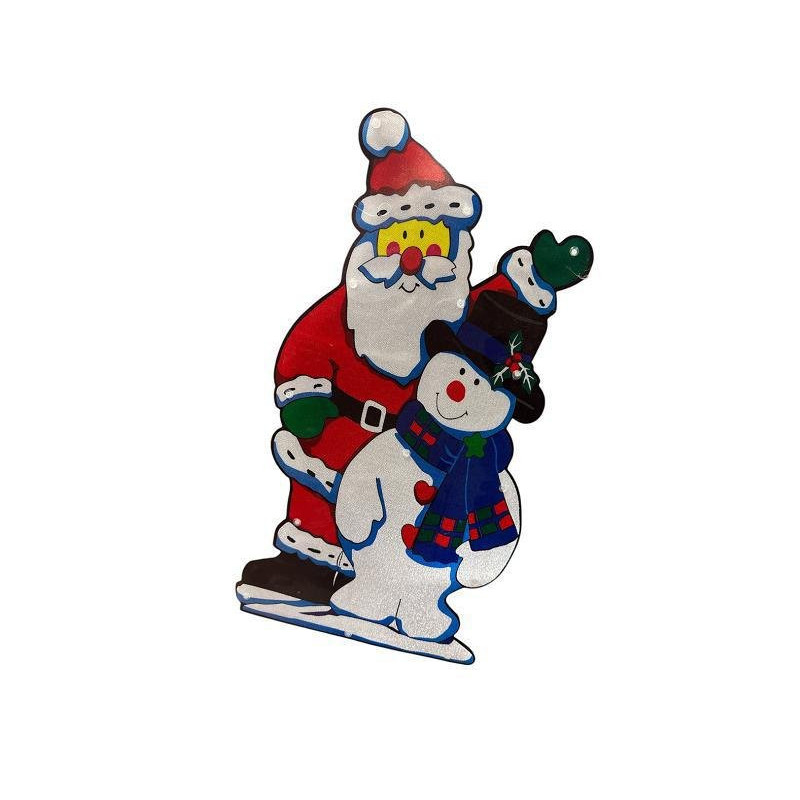 Babbo natale e pupazzo con 20 lu ci art.406404