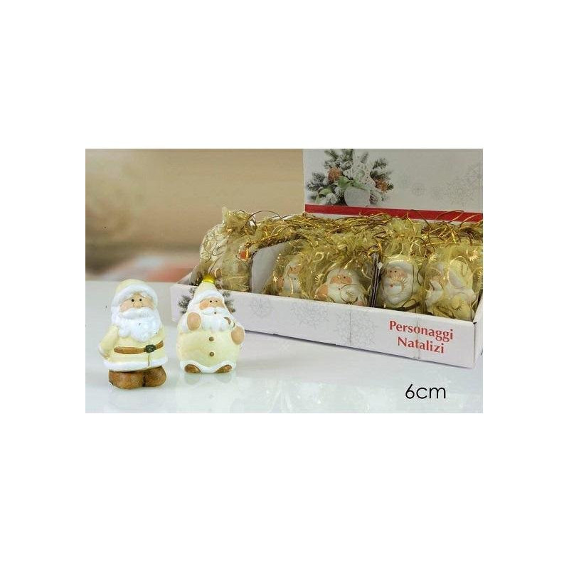 Babbo natale cm.7 in sacchetto o rganza oro art.434469