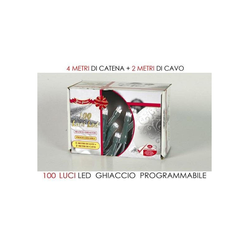 Catene 100 led mt.4 bianco ghiac cio per interno art.449929