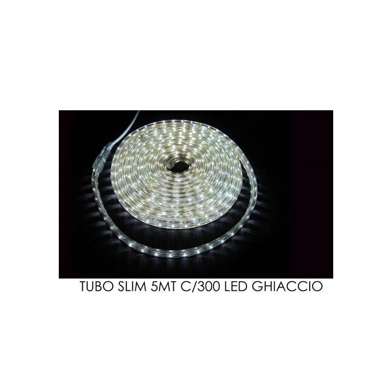 Tubo 300 led slim bianco ghiacci o mt.5 art.450333