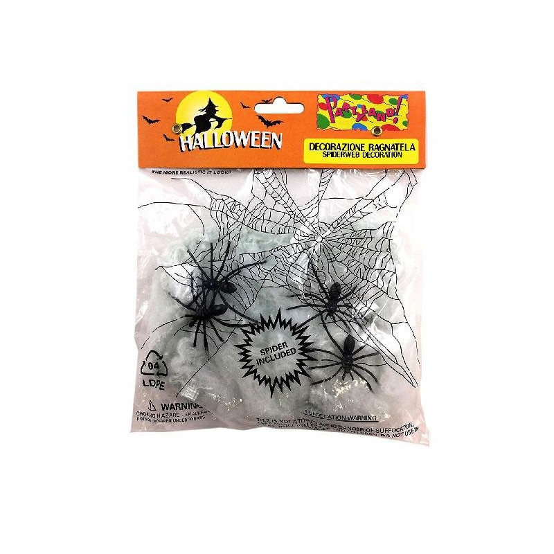 Ragnatela halloween gr.20 con 4 ragni art.52532