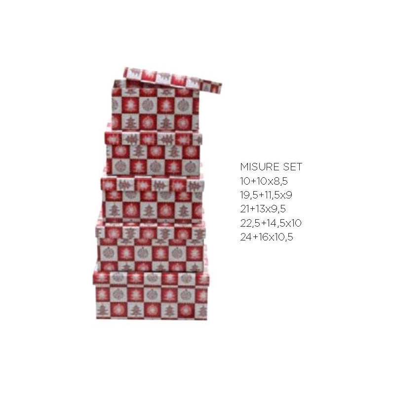 Scatole natale pz.5 misure assor tite art.sca831