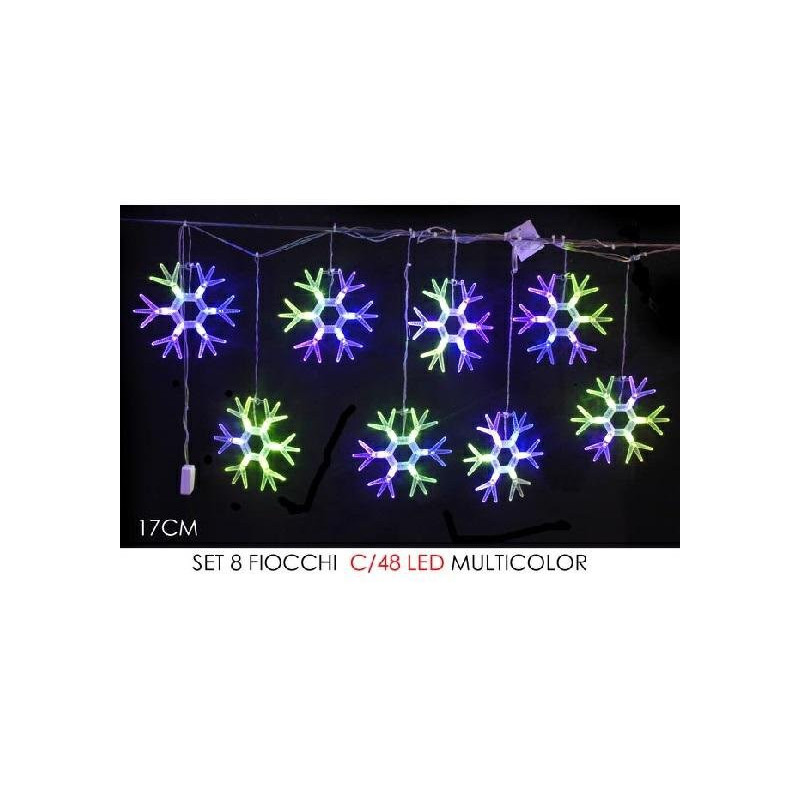 Set 8 fiocchi 48 led multicolor art.492427