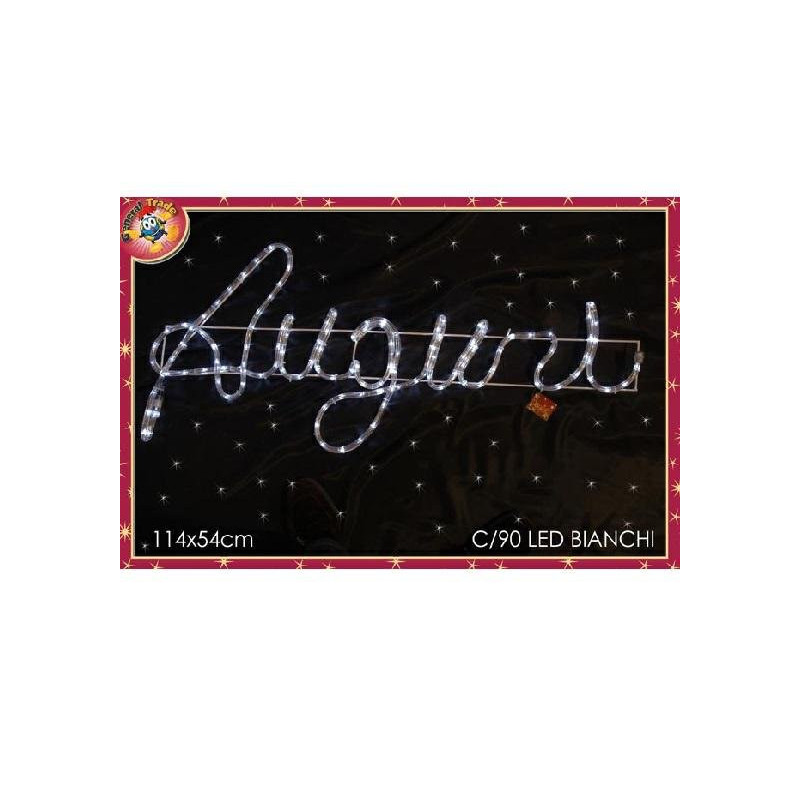 Scritta auguri luminosa led bian ca cm.110 art.450070