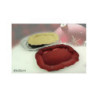 Vassoio plastica ovale aregento/ rosso art.899609