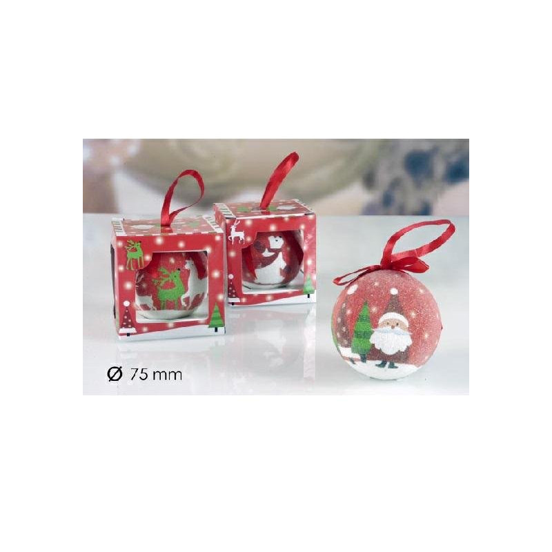 Sfera natale cm.7,5 personaggi n atale scatola art.439708