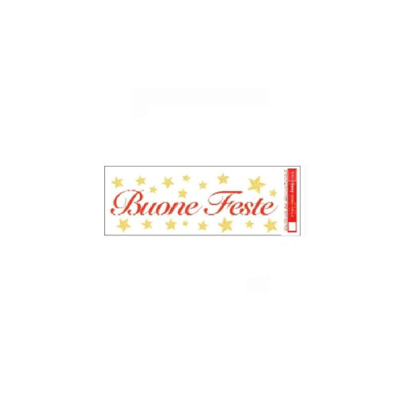 Scritta buone feste adesiva cm.6 2x24 art.vet0156