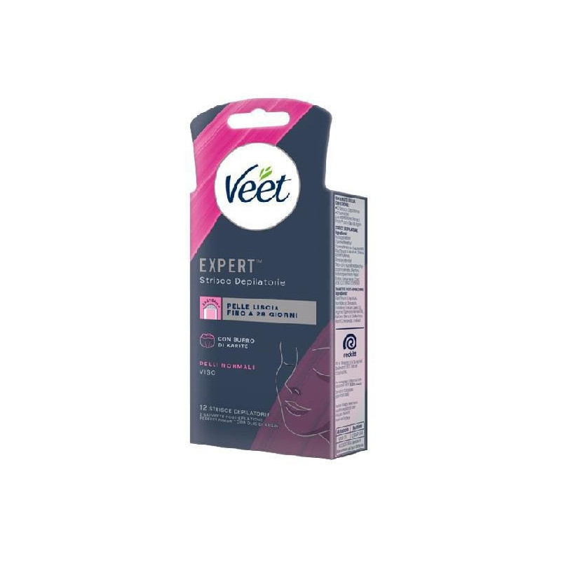 Veet strisce depilatorie viso pz .12 pelli normali