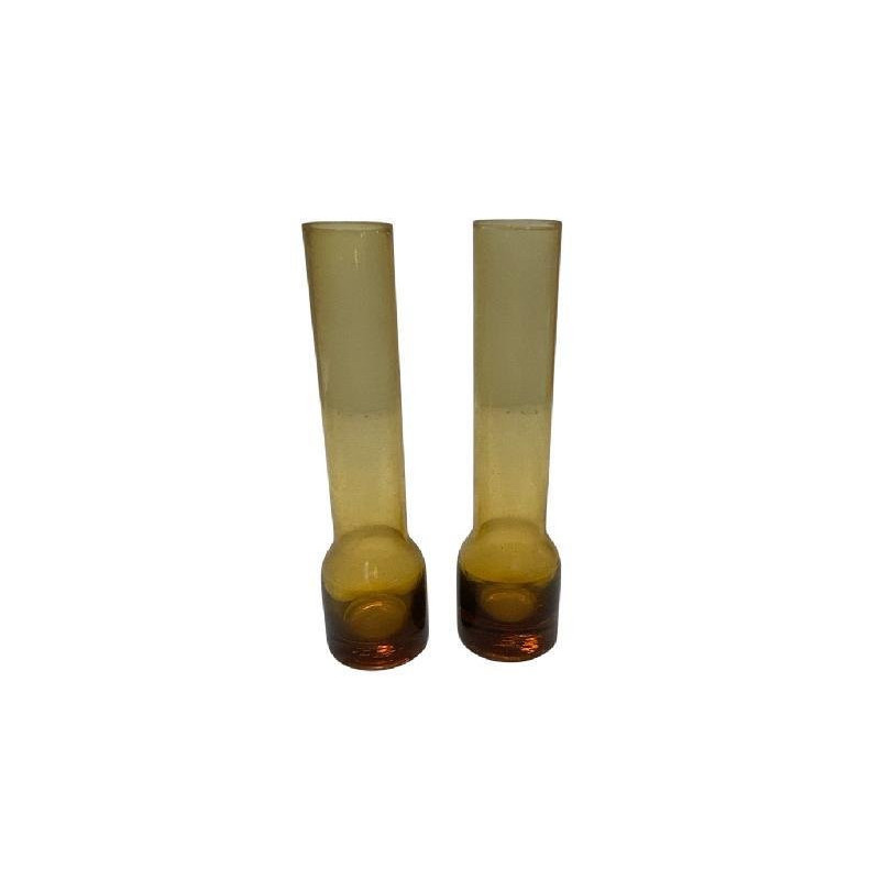 Vasetto vetro trasparente giallo cm.4x12 vt94783
