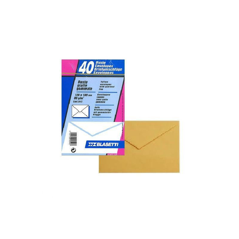 Busta posta cm.12x18 giallo post a blister