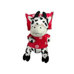 Pelouche mucca con maglione su cuscino cm.30 art.512532