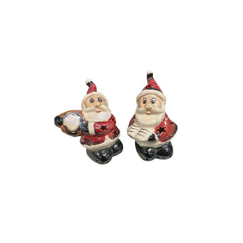 Babbo natale ceramica con luci e led 495818