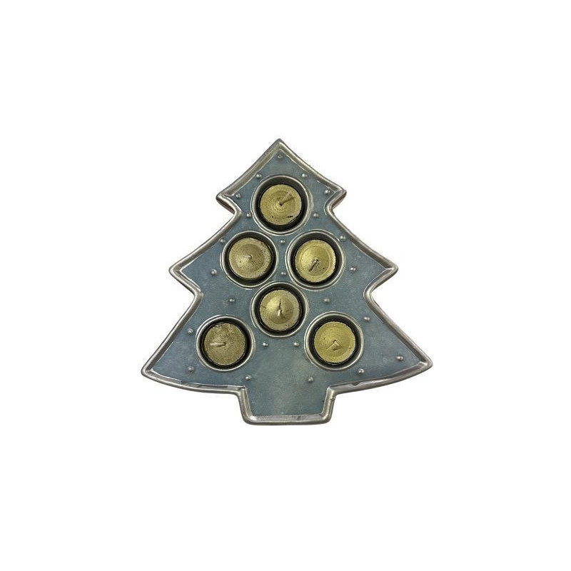 Porta candele albero terracotta cm.25