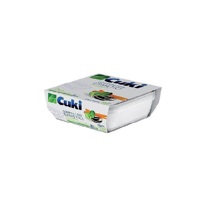 Cuki contenitori ermetici cm.19x 19x6 lt.1 con coperchio pz.3