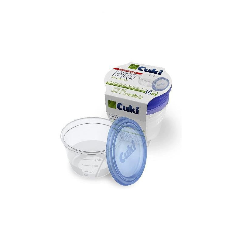 Cuki contenitori ermetici dm.9x5 ,4 lt.0,2 con coperchio pz.5