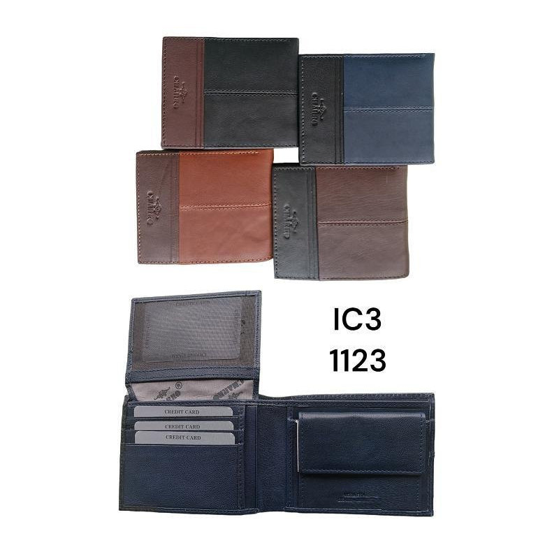 Portafogli charro pelle uomo art .1123 ic-3 pz.4 colori assortiti