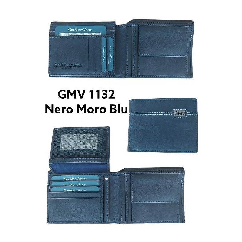 Portafogli gianmarco venturi pelle uomo art.1132 pz.4 colori assortiti