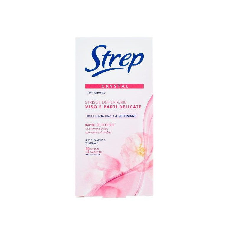 Strep strisce depilatorie viso c ristal pz.20
