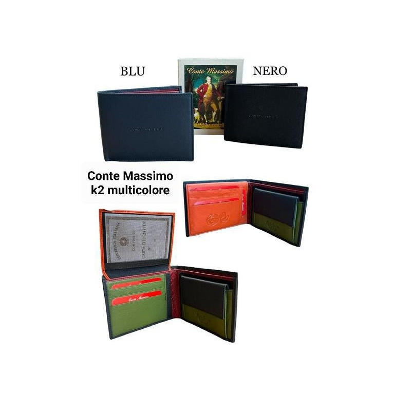 Portafogli conte massimo pelle uomo art.k-2 pz.2 colori assortiti