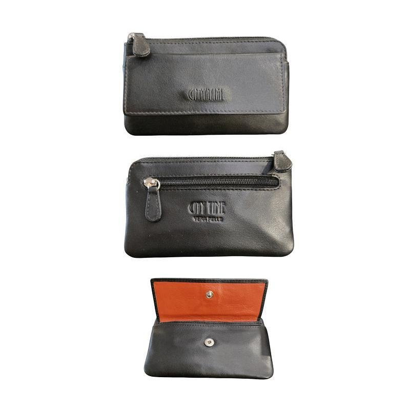 Portachiavi niji pelle con cerniera orange art.1310-a
