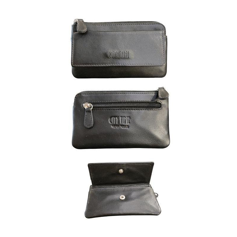 Portachiavi niji pelle con cerniera nero art.1310-n