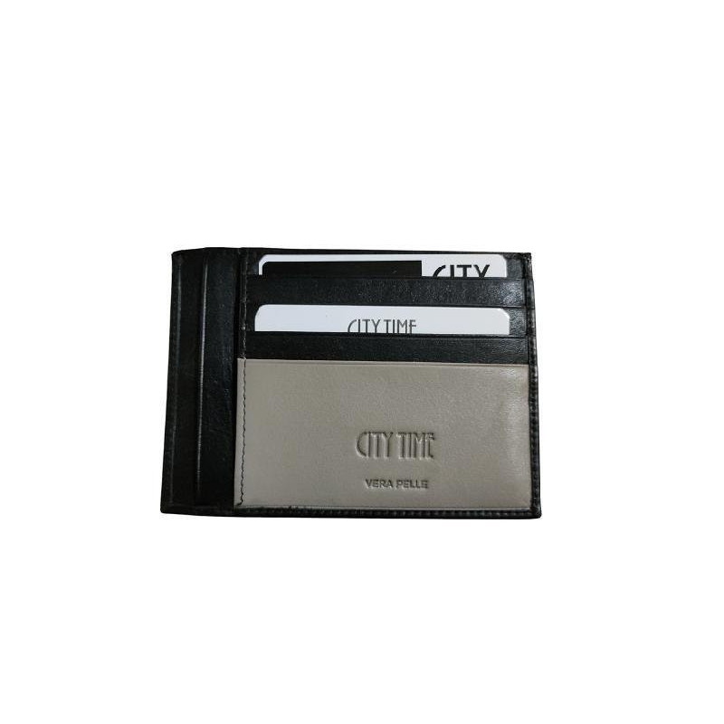 Porta carte e banconote niji pelle bicolore art.1308-gr