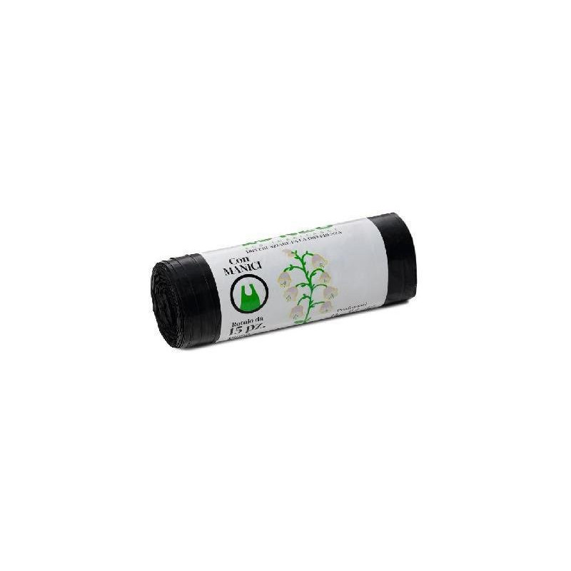 Sacchi immondizia cm.52x75 lt.45 pz.15 profumati mughetto con manici 892