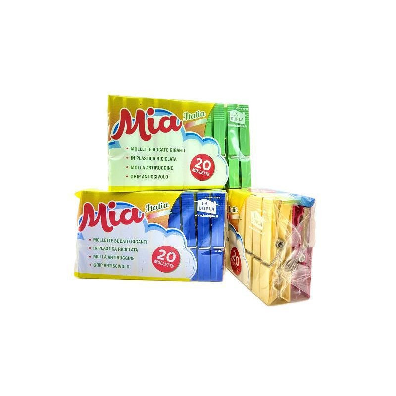 La dupla mollette panni plastica riciclata mia pz.20