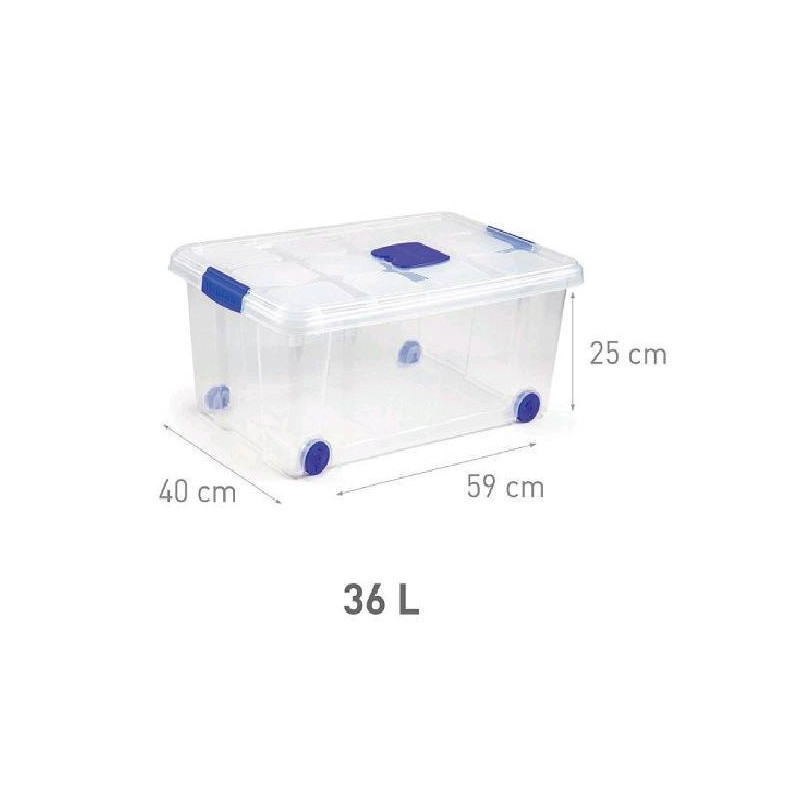 Box plastica cm.59x40x25 lt.36 con coperchio
