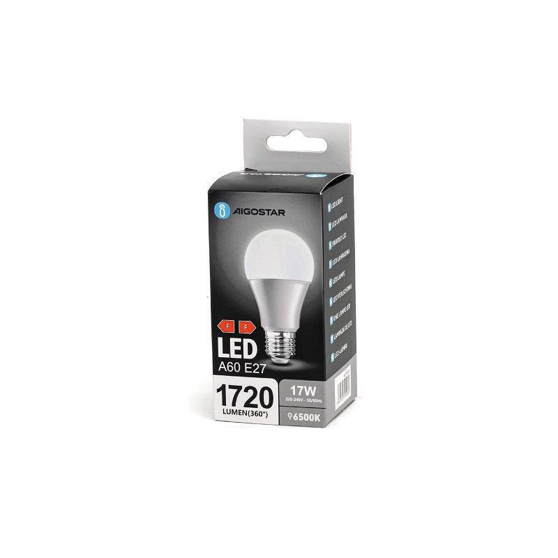 Aigostar lampadina led goccia a60 e27 17w (110w) luce fredda