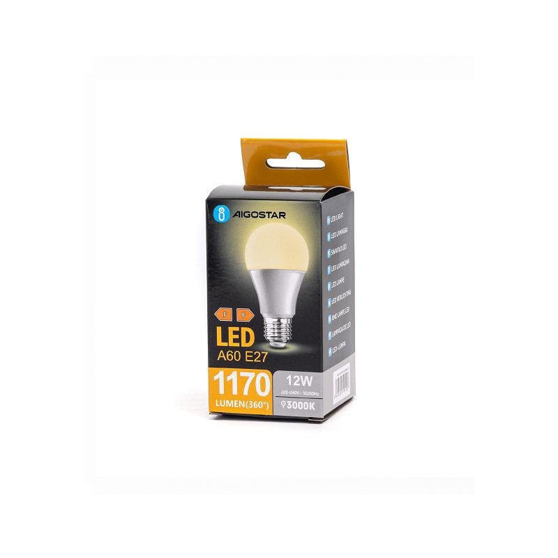 Aigostar lampadina led goccia a60 e27 12w (80w) luce calda