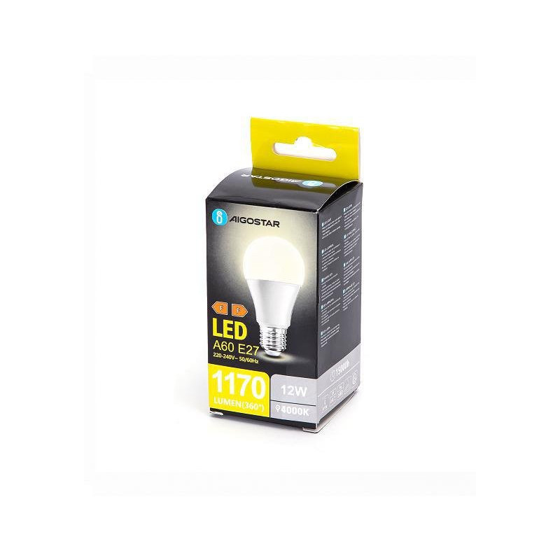 Aigostar lampadina led goccia a60 e27 12w (80w) luce naturale