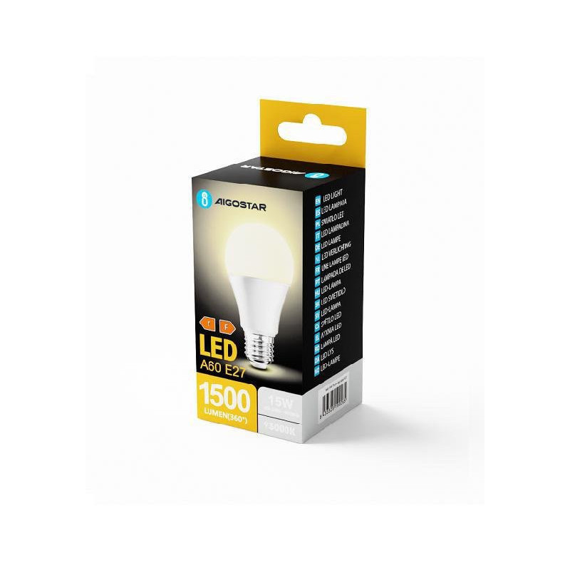 Aigostar lampadina led goccia a60 e27 15w (100w) luce calda