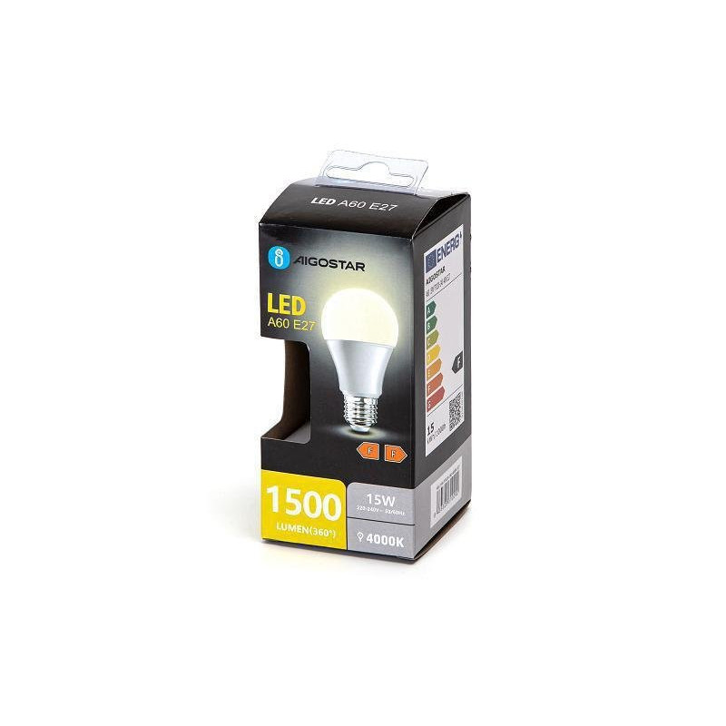 Aigostar lampadina led goccia a60 e27 15w (100w) luce naturale