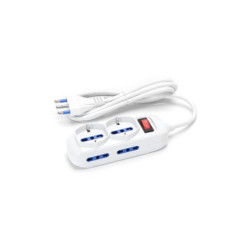 Aigostar presa multipla  6p 4+2 schuko 16a con interruttore