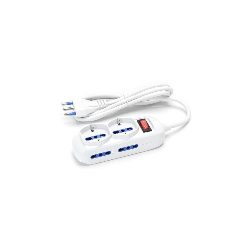 Aigostar presa multipla 6p 4+2 schuko 16a con interruttore